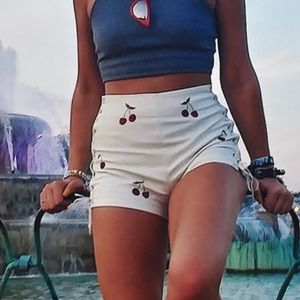 ASOS Cherry Tie-up Shorts